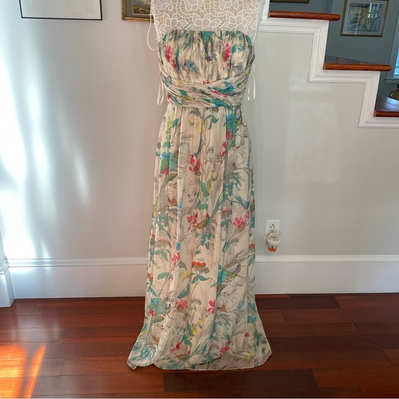 TED BAKER Chiffon Strapless or Strap Full Length Dress NWT Sz 3 Sz 8 US - Picture 2 of 9